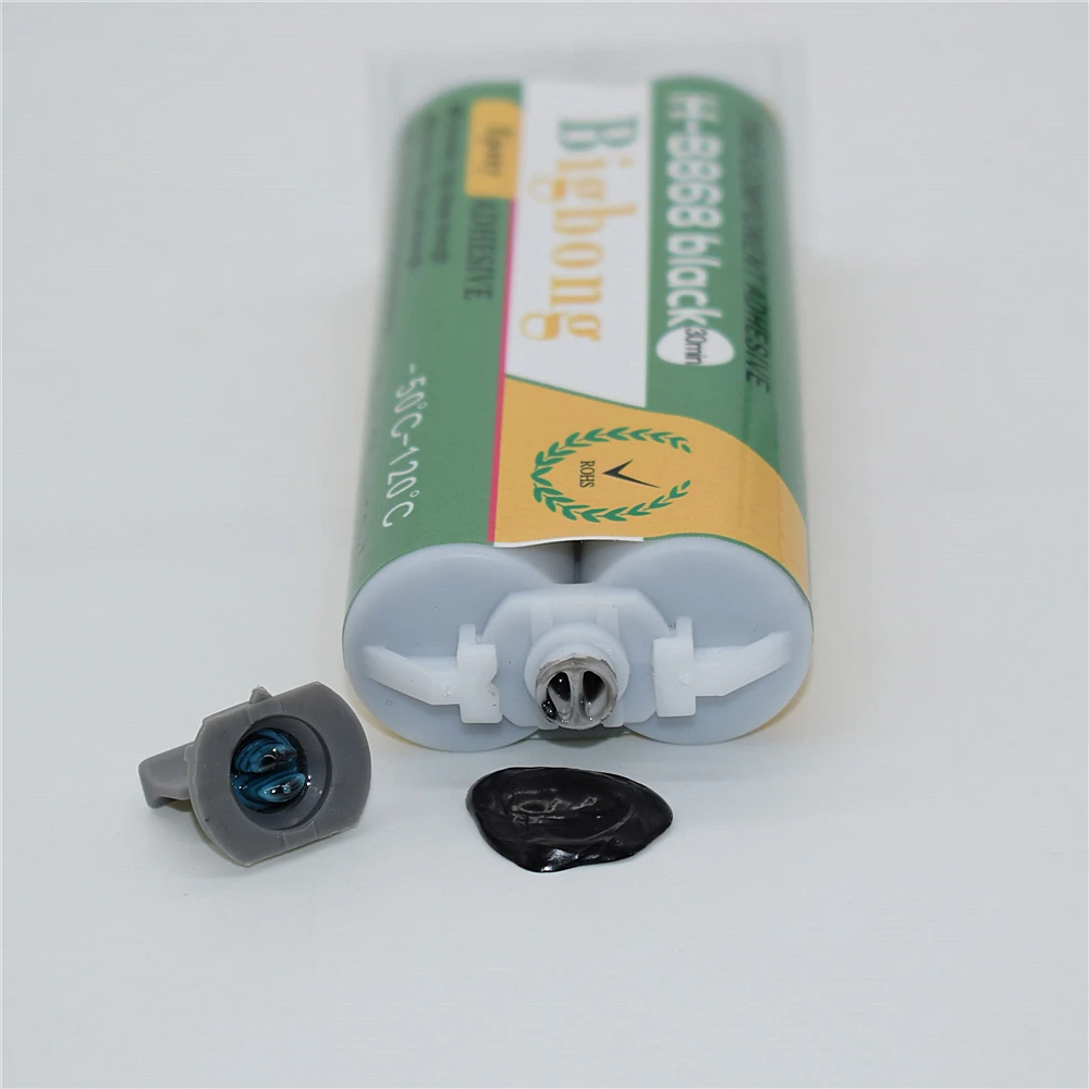 5 Stück statische Mischdüsen & 2 Stück 50ml Epoxidharzkleber für hohe Temperaturen -50 ℃ -120 ℃ 1:1 Schwarzer AB-Kleber & 50ml 1:1 AB-Klebepistolen – Detail 6