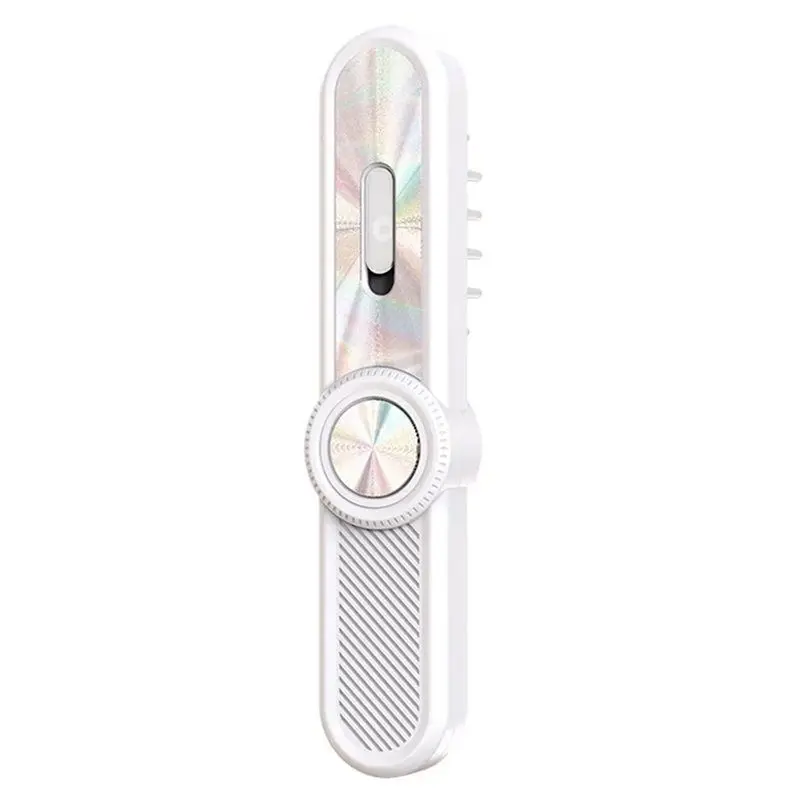 ABZA-Massage Comb Electric Chatter Massager Light Therapy Hair Growth Scalp Brush Anti-Hair Loss Liquid Oil Applicator WHITE