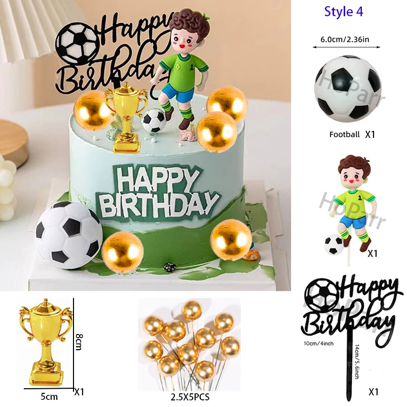 Koszykówka Piłka nożna Impreza Babeczka Topper Happy Birthday Cake Topper Flage Dla Dzieci Chłopiec Urodziny Party Cake Decors Supplies