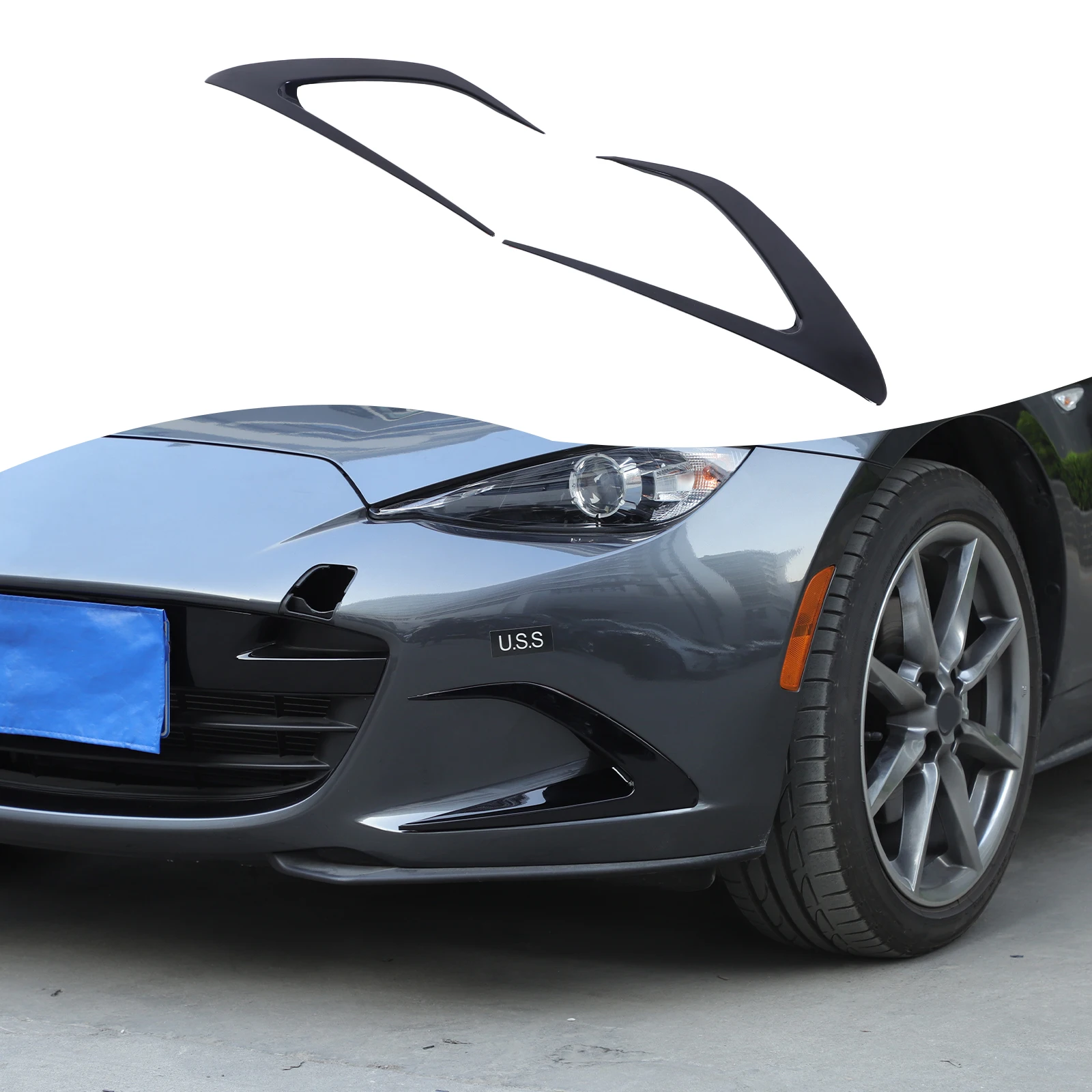 

2pcs ABS Front Bumper Sides Air Intake Grille Trim Frames Cover Trim Sticker For 2016-2025+ Mazda MX-5 Exterior Accessories