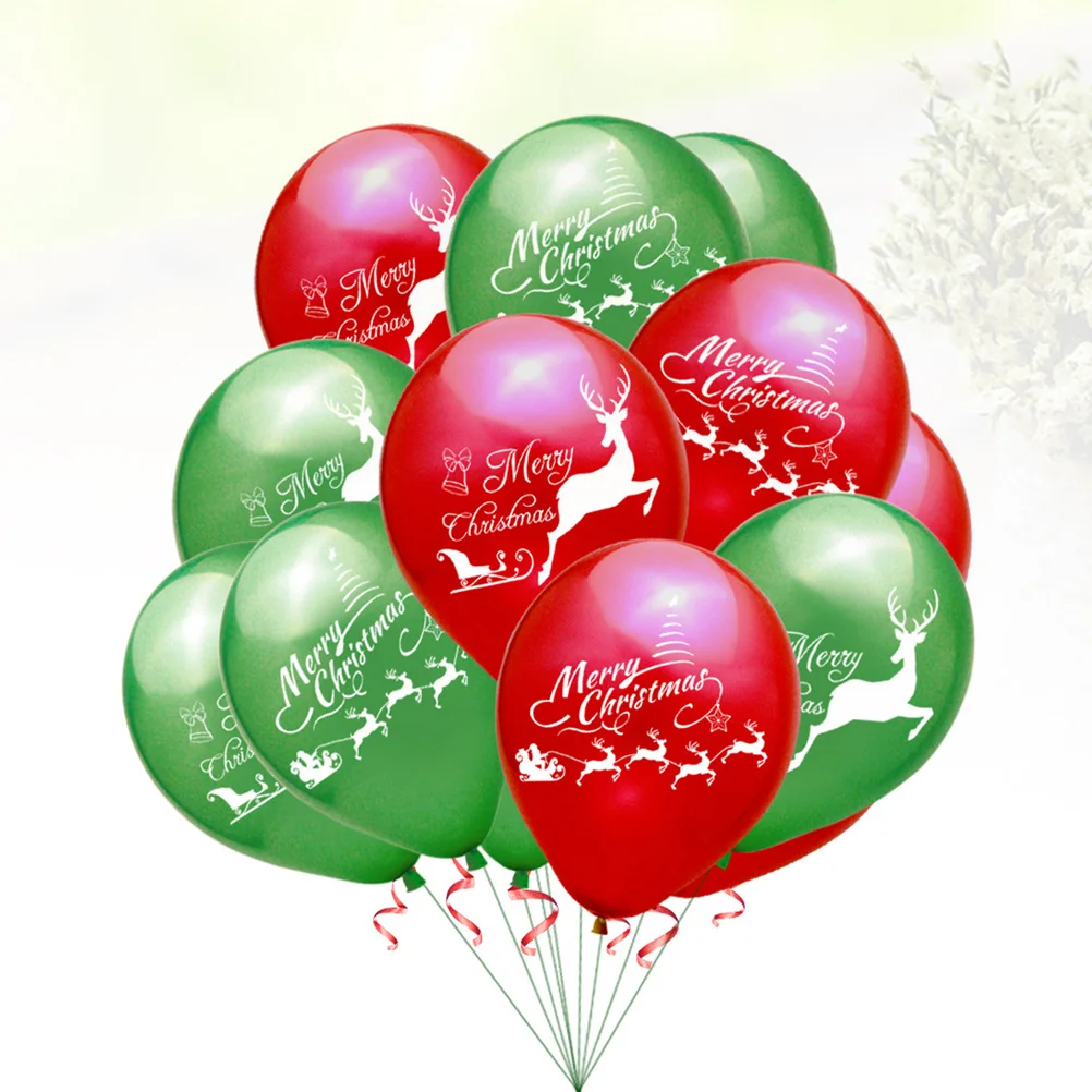 

40Pcs Christmas Elk Latex Balloons Set Printed Supplies Xmas Home Decoration Christmas Balloons Set