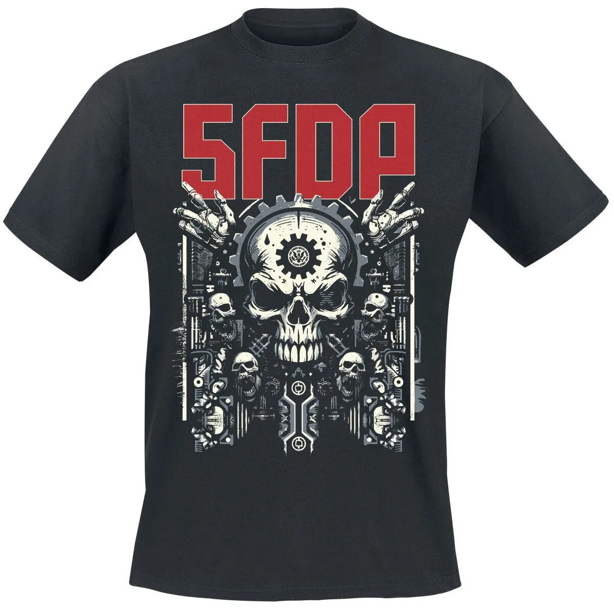 Vintage Five Finger Death Punch 5FDP Cotton T-Shirt Old School Metal Style Casual Tee