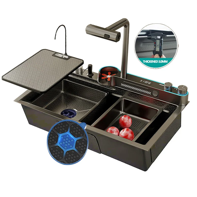 

Kitchen nano stainless steel sink honeycomb integrated sink
