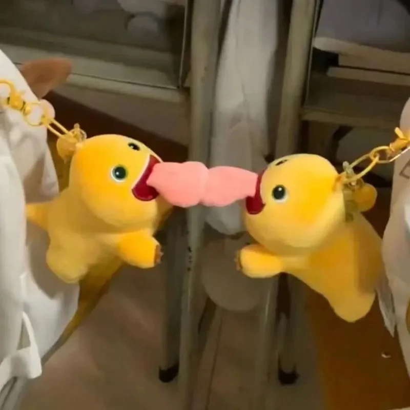 Jouet en peluche dragon de lait à succion magnétique pour enfants, grande langue, animal mignon Tiktok, décoration de sac de beurre, pendentif cadeau de fête d'anniversaire