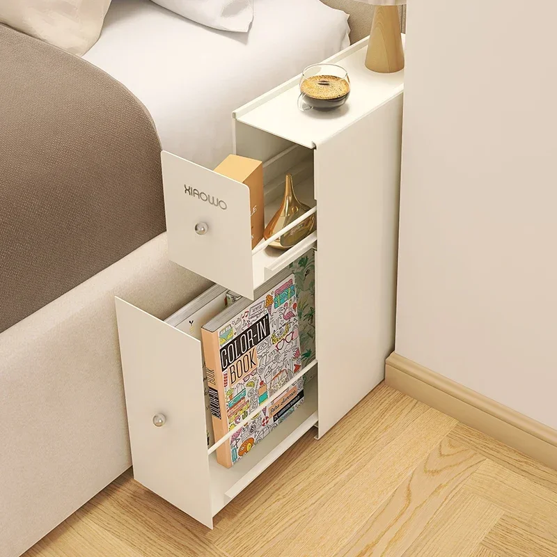 Extremely narrow bedside table, cream wind, ultra-narrow crevice, household bedroom, simple modern, small, new bedside table
