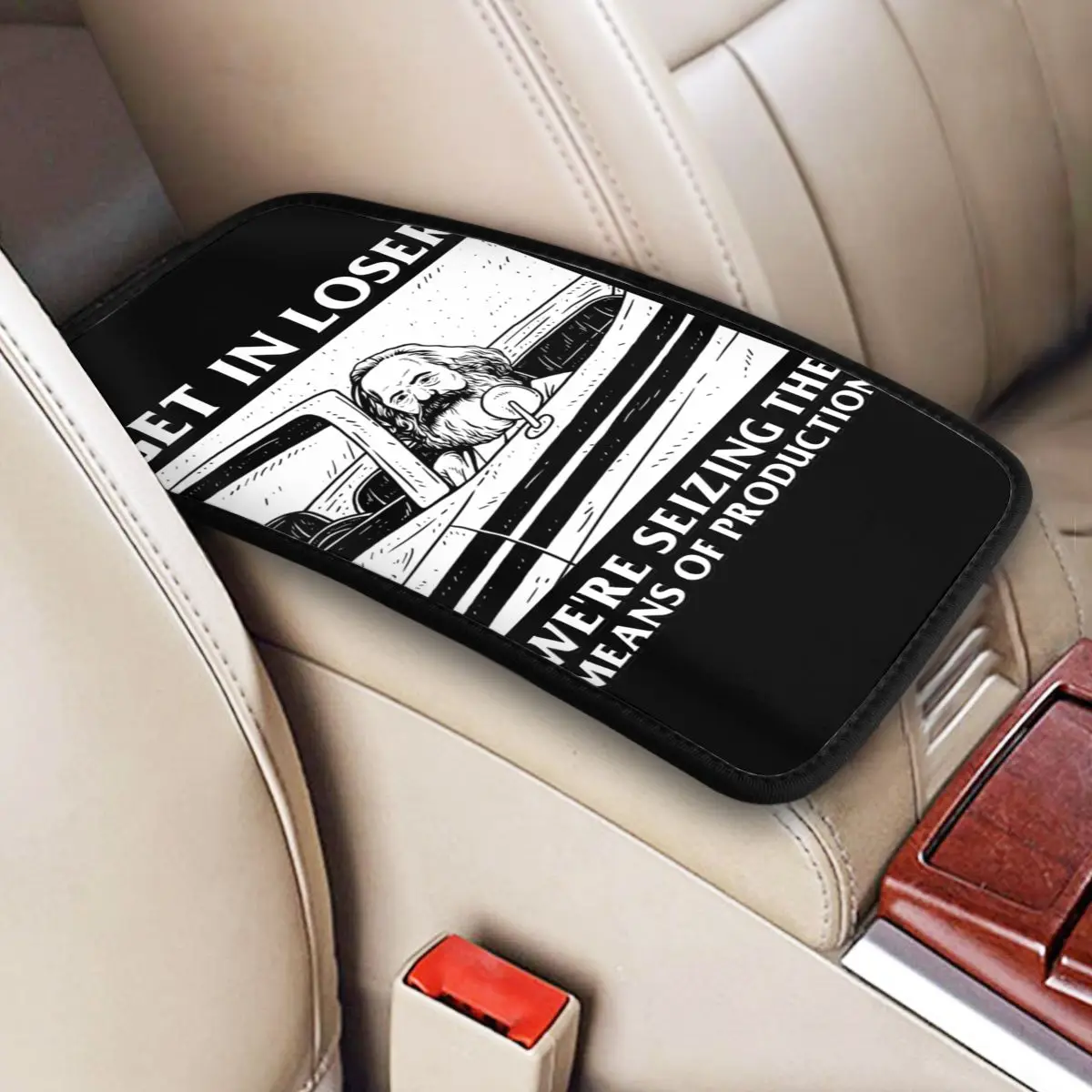 The Means Of Production Center Console Cover Pad for Cars Karl Marx Communism Socialism Car Interior Cushion Arm Rest Cover Mat