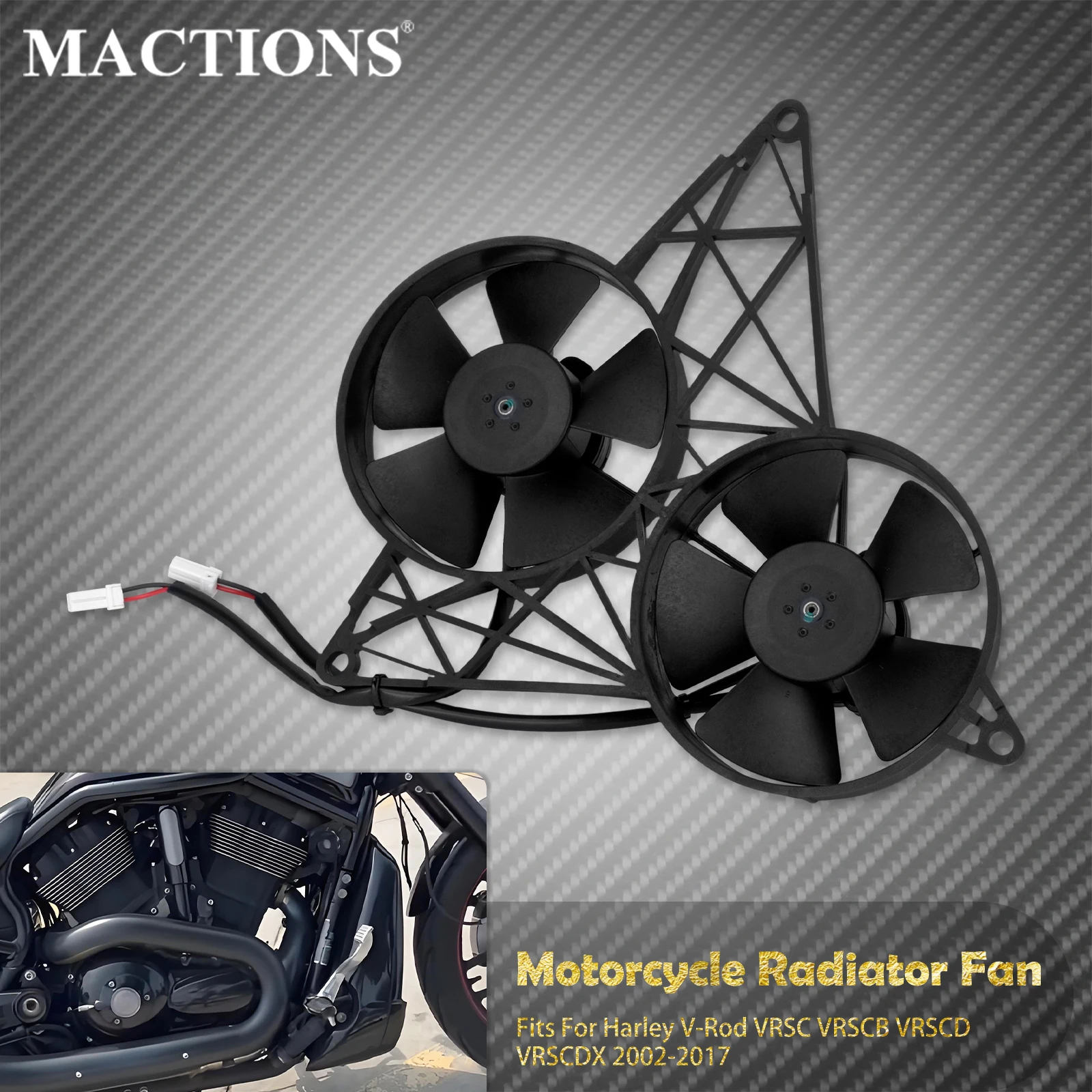 Вентилятор охлаждения радиатора мотоцикла с кронштейном, двойной вентилятор для охлаждения водяного бака, для Harley V-Rod VRSC VRSCB VRSCD VRSCDX 2002-2017
