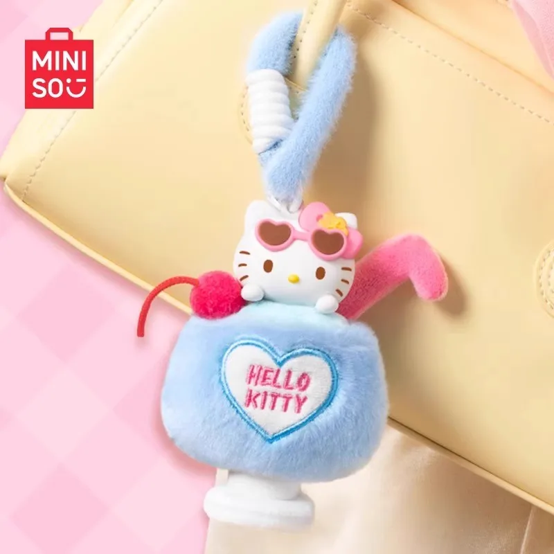 جديد MINISO صندوق أعمى HELLOKITTY الصيف الجلد الأسود سلسلة صندوق الغموض أفخم الروائح قلادة مخصصة Kawaii لعبة هدية مزخرفة