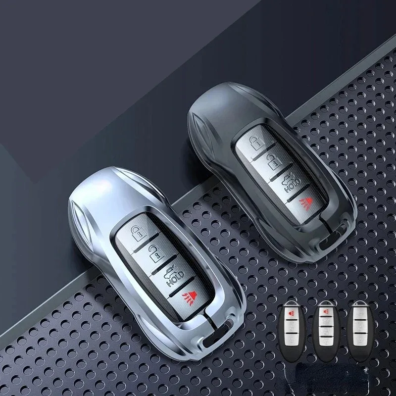For Infiniti Q50L QC50 Q70L QX60 Q50 QX70 QX30 Zinc Alloy Silver Car Key Case Keyless Cover Key Shell Interior Car Accessories view 6
