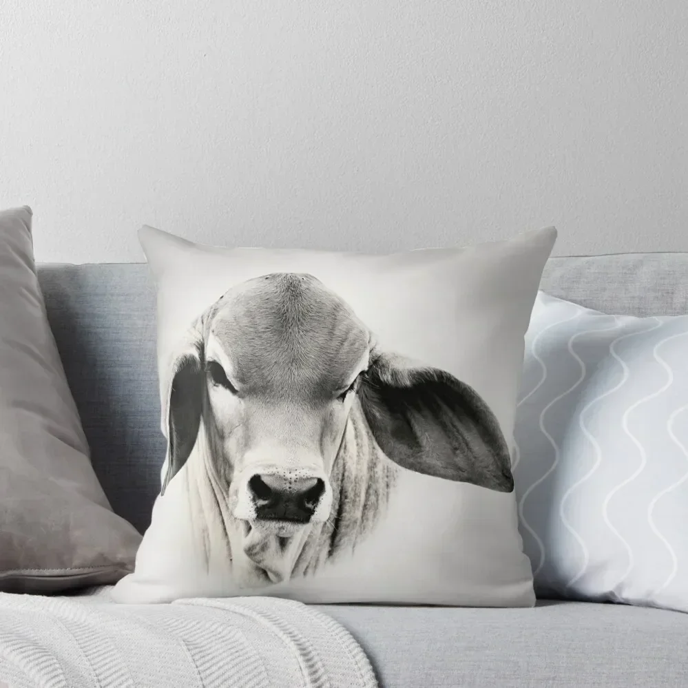 BRAHMAN CALF, WALL ART AND DESIGNS Throw Pillow Christmas Pillow Sofa Decorative Covers Ornamental Pillow