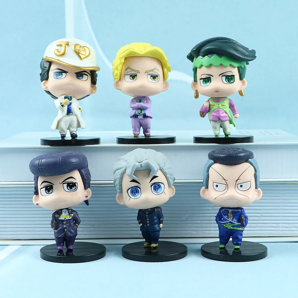 7-8CM 5Pcs/Set Anime JoJo Bizarre Adventure Q Version Action Figures PVC Model Toys Dolls Ornaments Collectible Gift