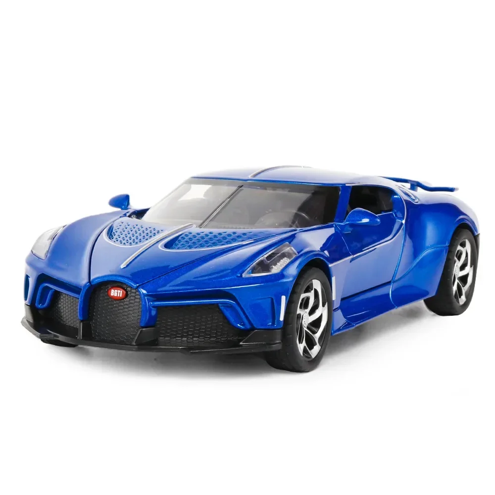 1:24 Bugatti Voice Of The Night Car Model Diecasts Toy Vehicles Metal High Simulation Sound and Light Collection kids Gift A409