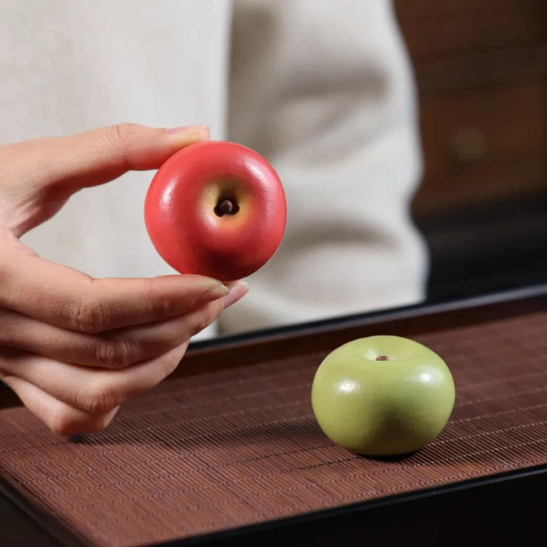 Yixing Zisha Small Apple Pet Premium Lifelike Fruit Play Ornament Craft Tea Ceremony Accessory