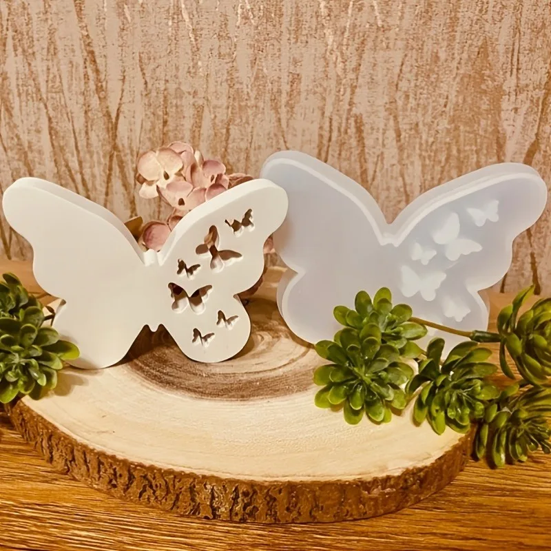 Butterfly Shaped Candle Ornament Silicone Mold DIY Gypsum Cement Concrete Easter Home Decoration Resin Mold Handicrafts Casting