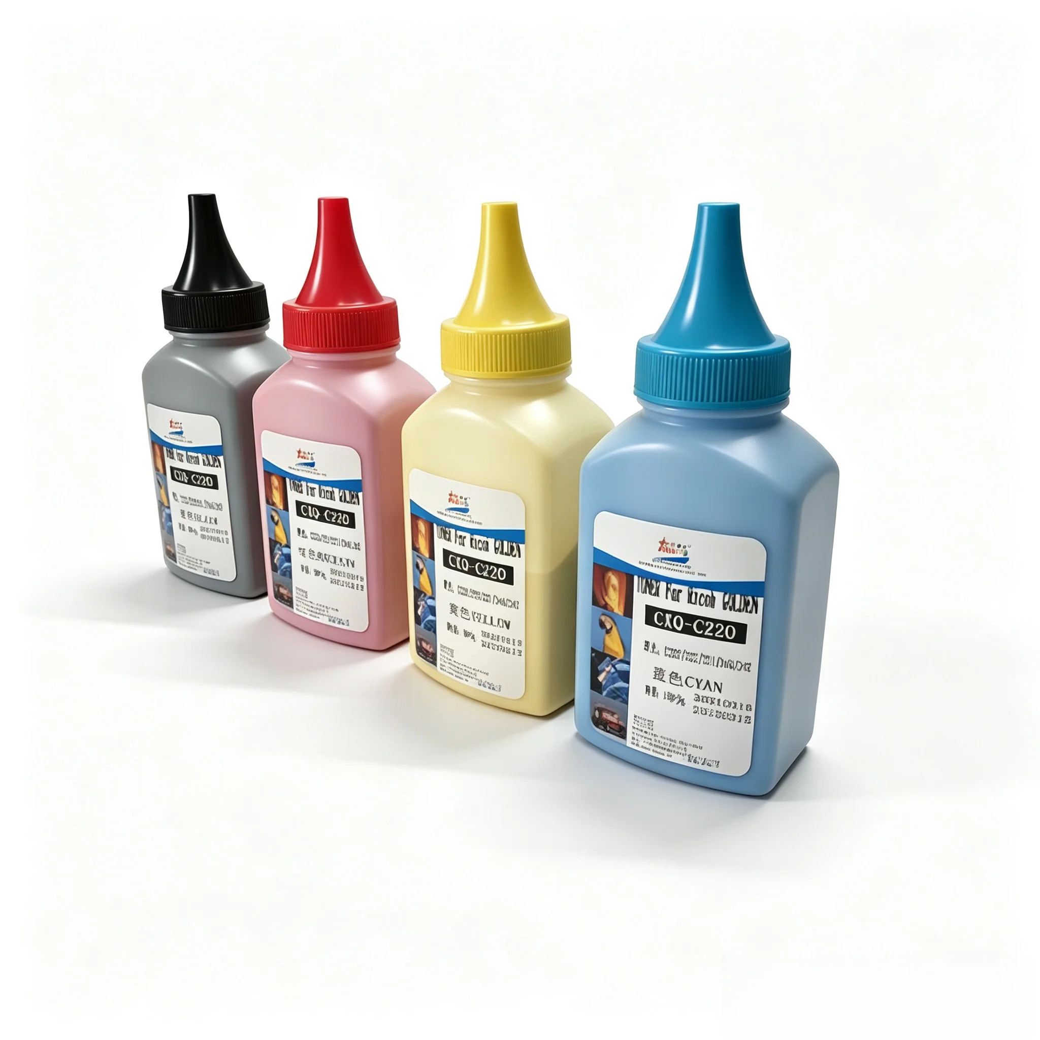 Refill Toner Cartridge Powder For Savin Lanier Ricoh SP C220 C221 C222 C240 SPC 220 221 222 240 Color Printer,With Free Chips