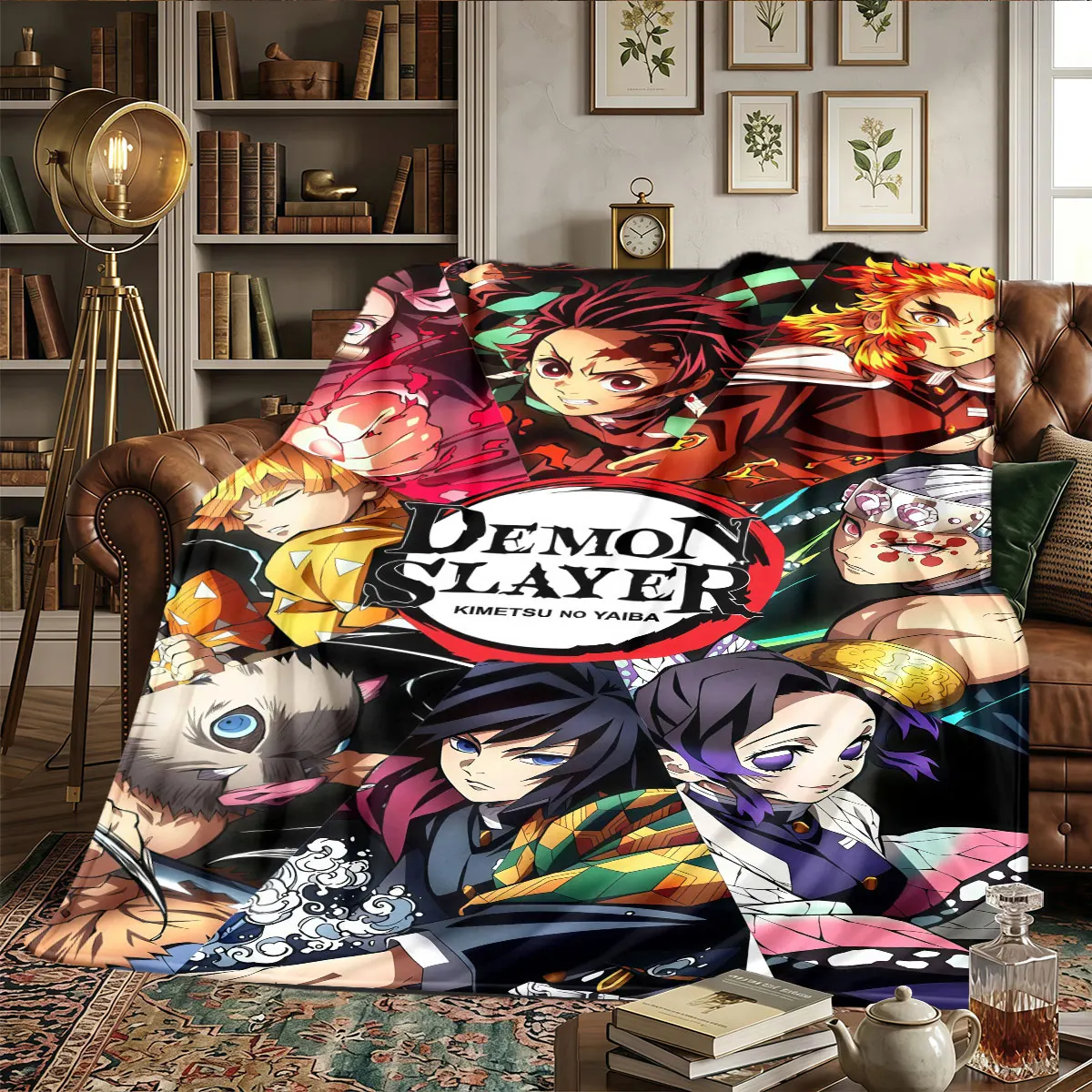 Demon Slayer Kimetsu no Yaiba Patterns Blanket Suitable For All Seasons for Naps Warmth and Comfort Birthday Gifts -HE14