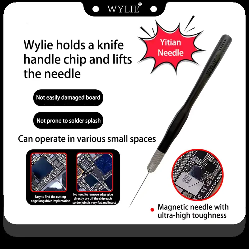 WYLIE WL-207F High Toughness IC Pry Needle Non-Magnetic Precision Repair Tool for CPU Chip and Adhesive Cleaning