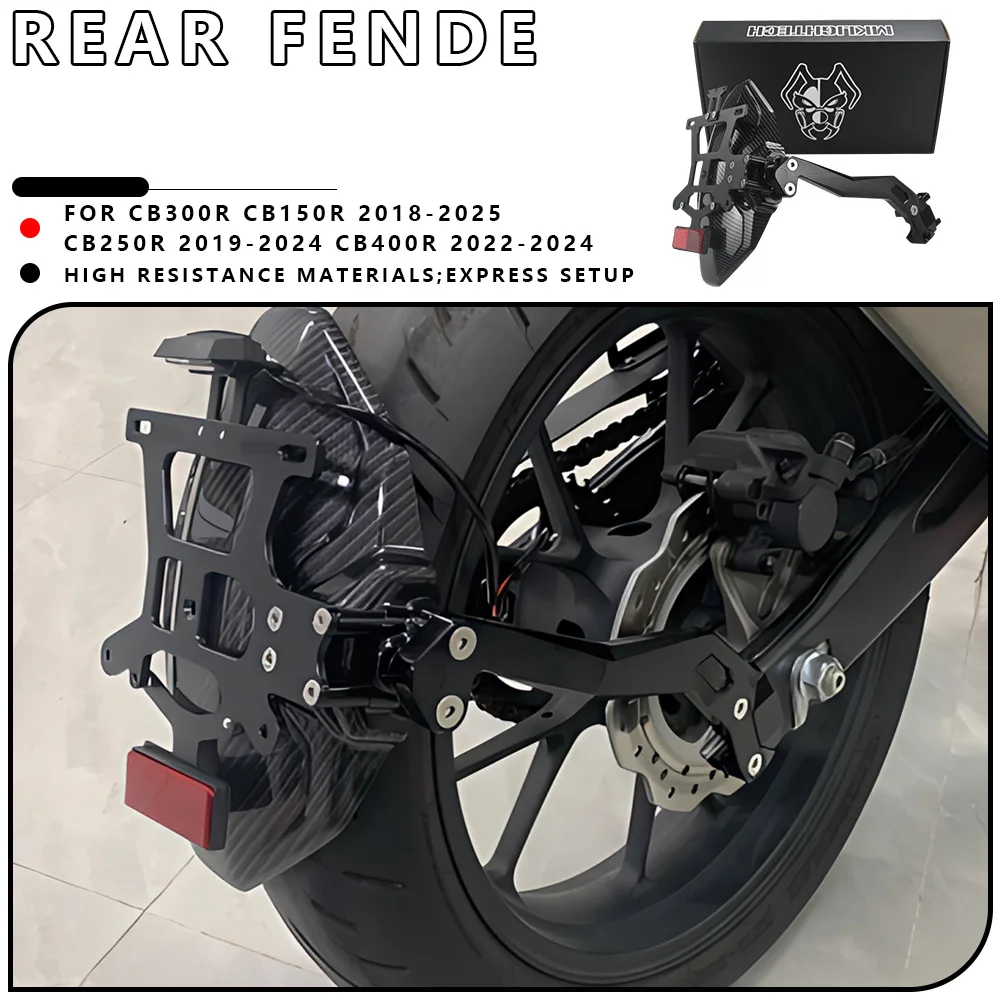 

MTKRACING For HONDA CB300R CB150R 2018-2025 CB250R 2019-2024 CB400R 2022-2024 Motorcycle mudguard plate license plate holder