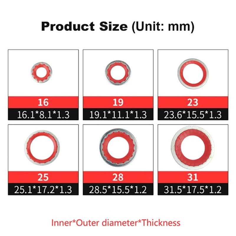 Johonneur de compresseur de climatisation automobile, joint A/C Wieshamm, joints de compresseur AC, kit de rondelle de joint de port, 60 pièces