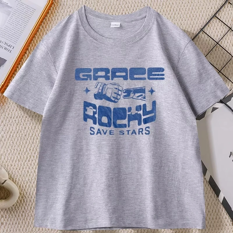 Grace Rocky Save Stars T Shirt Project Hail Mary Tshirt Rocky Alien Friendship Sci-Fi Space Graphic Tee Book Lover Clothing