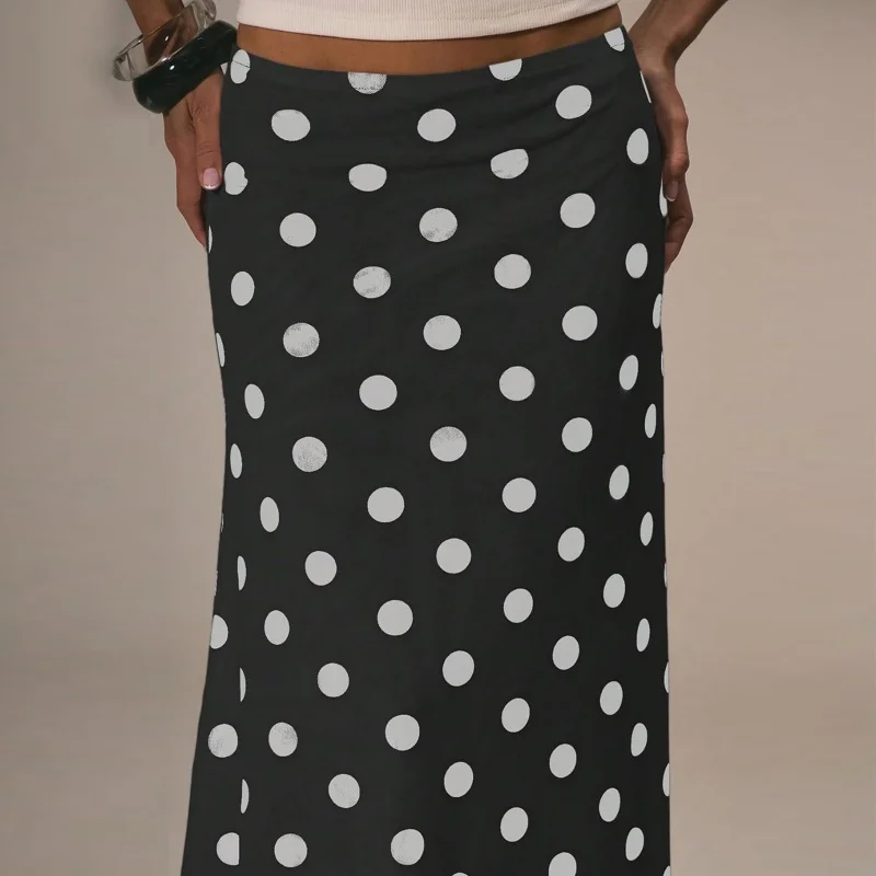 

Женская юбка-миди в горошек, летние длинные юбки-карандаш из прозрачной сетки