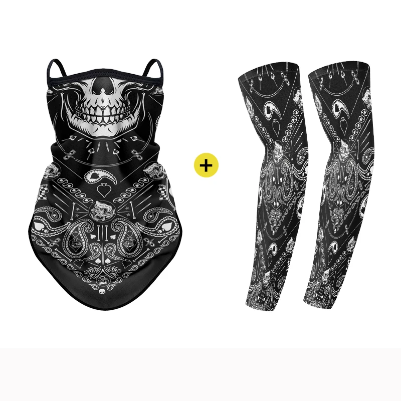 3D Skull Summer Bandana Hanging Ear Triangle Scarf Cycling Hiking Hunting Fishing Sports Bicycle Face Mask Neck Gaiter Men Women