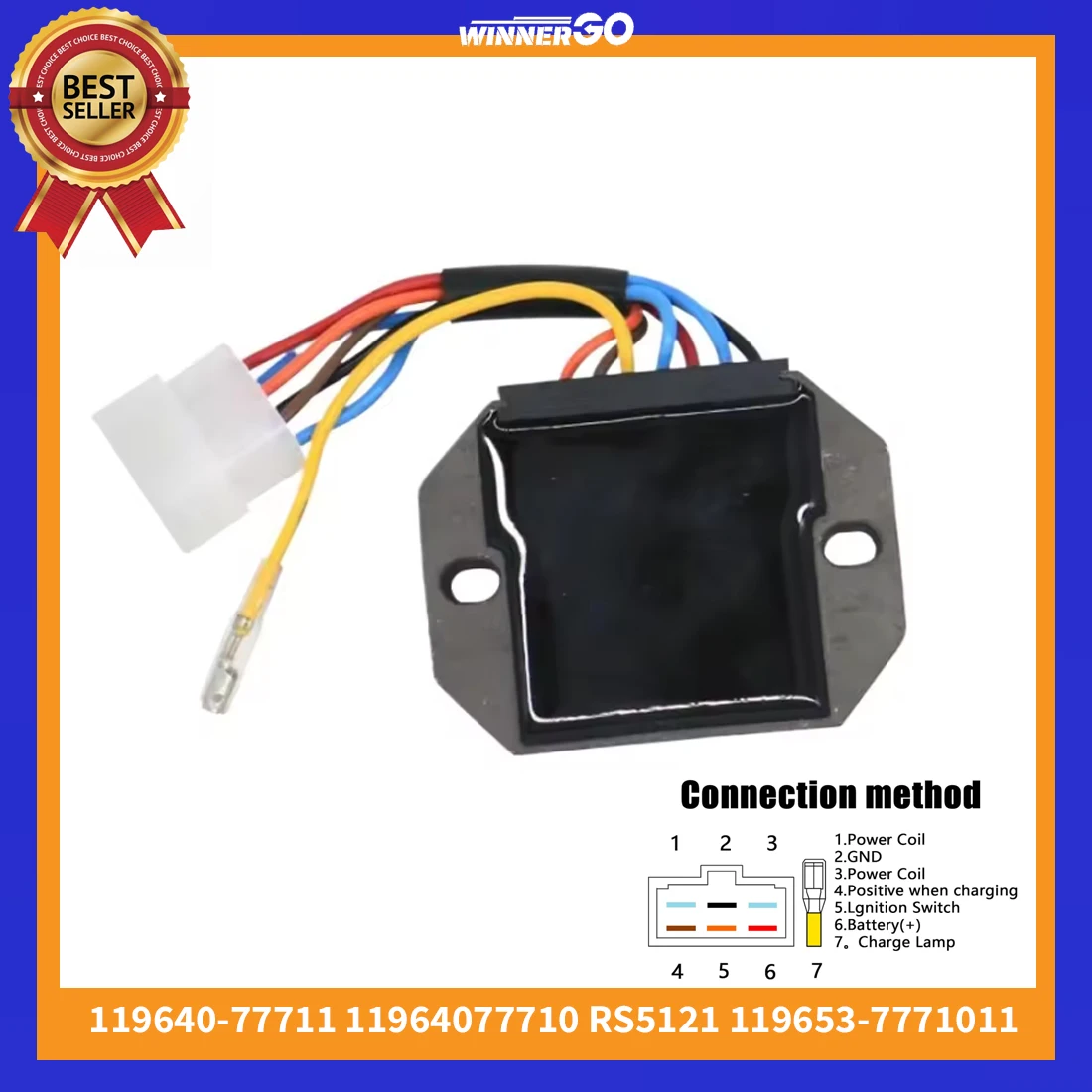 12V 280W Regler Gleichrichter für Komatsu Yanmar 3TNE74 3D74E 3D68E 119640-77710 11964077710 11964077711 11965377710 11965377711 11965377710 Dieselmotoren Maschinen Zubehör – Detail 6