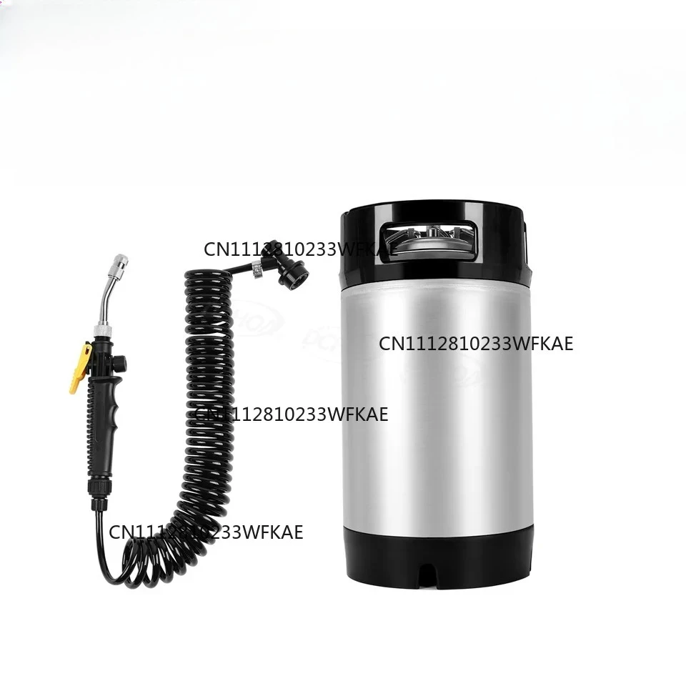 Portable Stainless Steel 9.5/19L High Pressure Washer Tank Capacity Barrel Window Tint Keg Sprayer Bucket With the hose