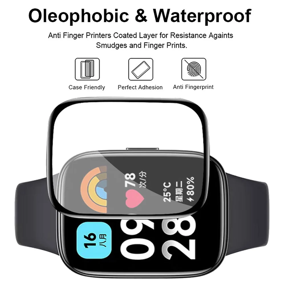 スマートクロック用保護フィルム,高品質の引っかき傷防止,Redmi Watch 3 lite,1/3/5用の湾曲した複合保護フィルム