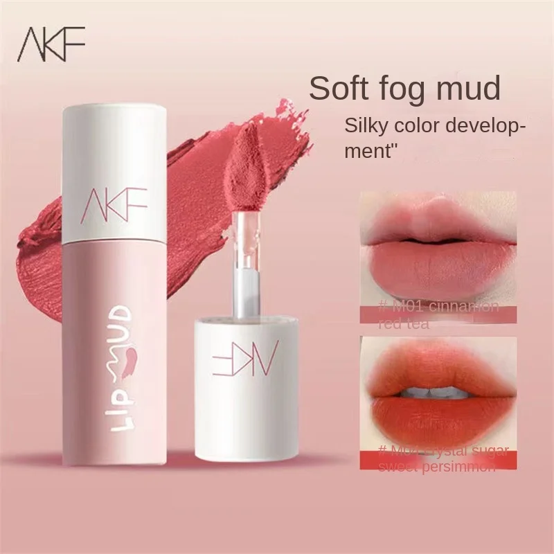 AKF brillo de labios mate lápiz labial blanqueador y taza antiadherente de larga duración cosméticos hidratantes para labios de mujer 28 colores Corea