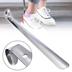 1PC Professional Shoehorn 42cm Stainless Steel Shoe Horns Easy Handle Metal Shoe Extractor Lazy Shoe Helper Shoe Accessories