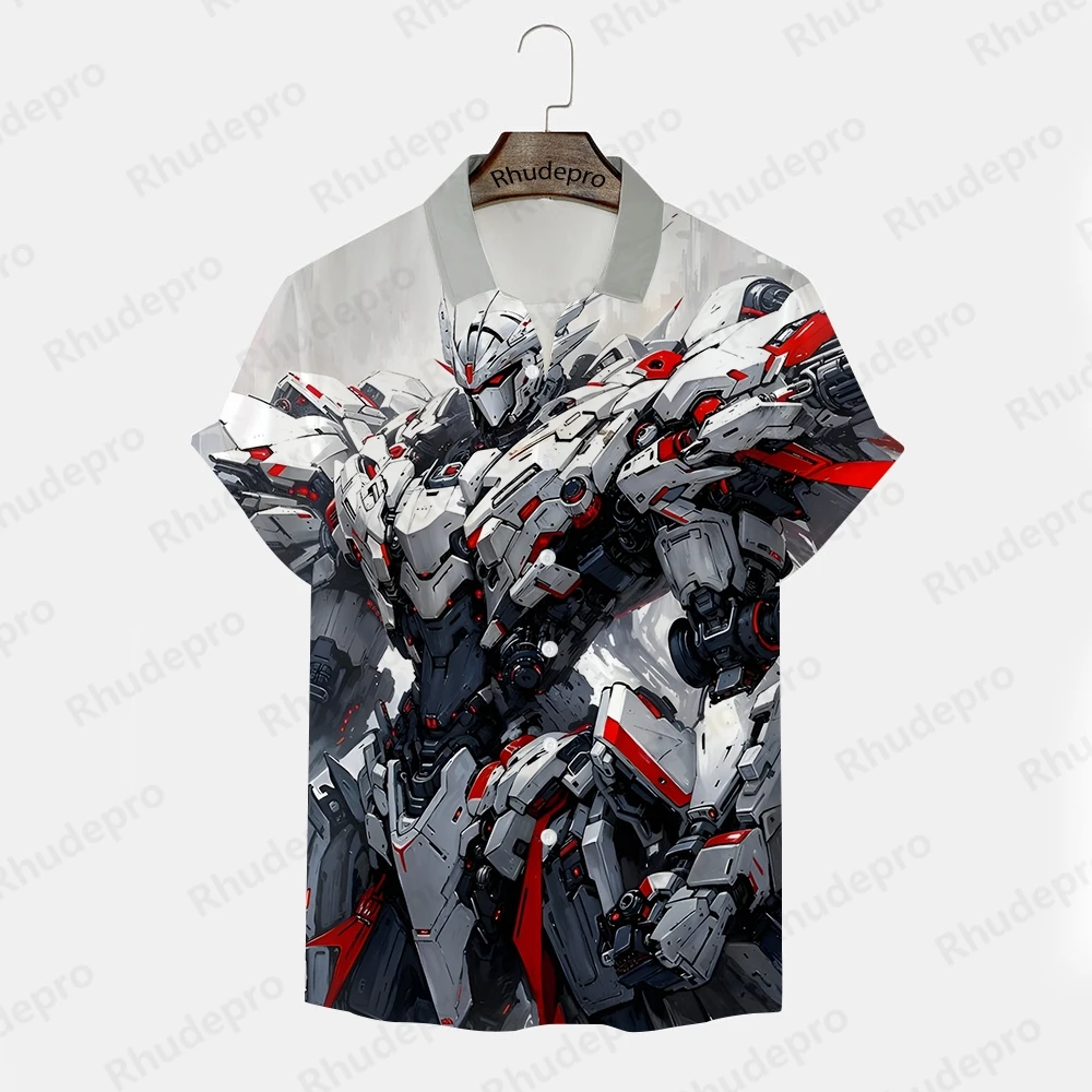 Men\'s Clothes Summer Tops 2024 shirt Children\'s Gundam Model Cosplay 5XL Gift Clothing Summer Streetwear Hip Hop Trend