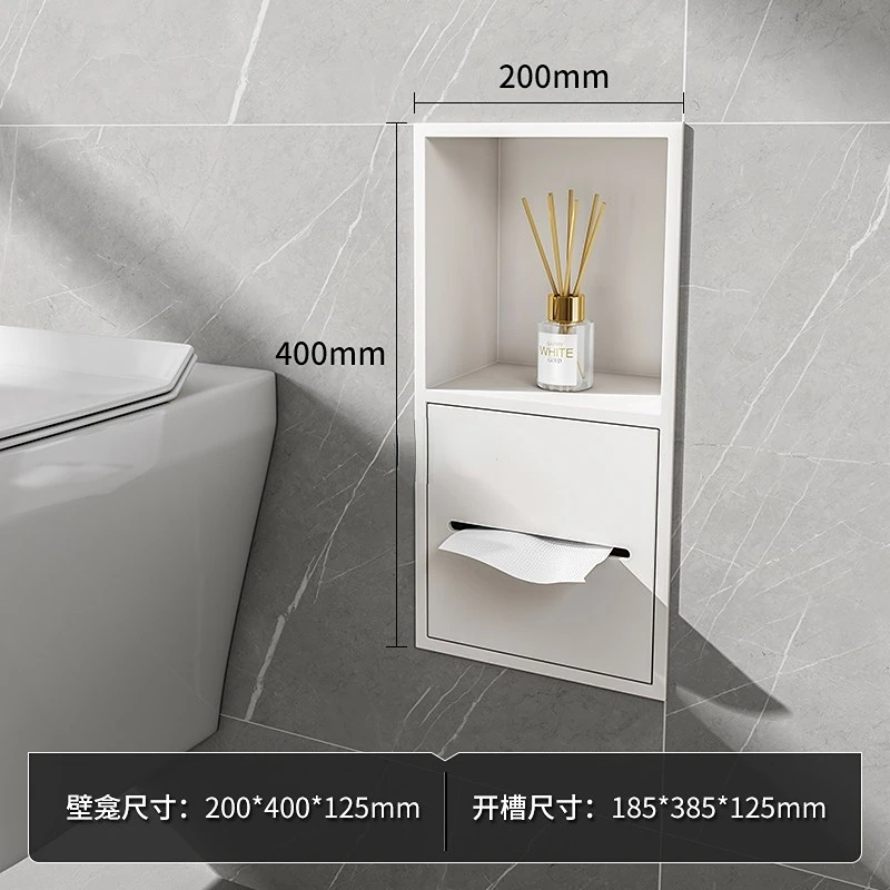 Stainless Steel Recessed Trash Can Tissue Box Hidden Niche Toilet Toilet Paper Rack