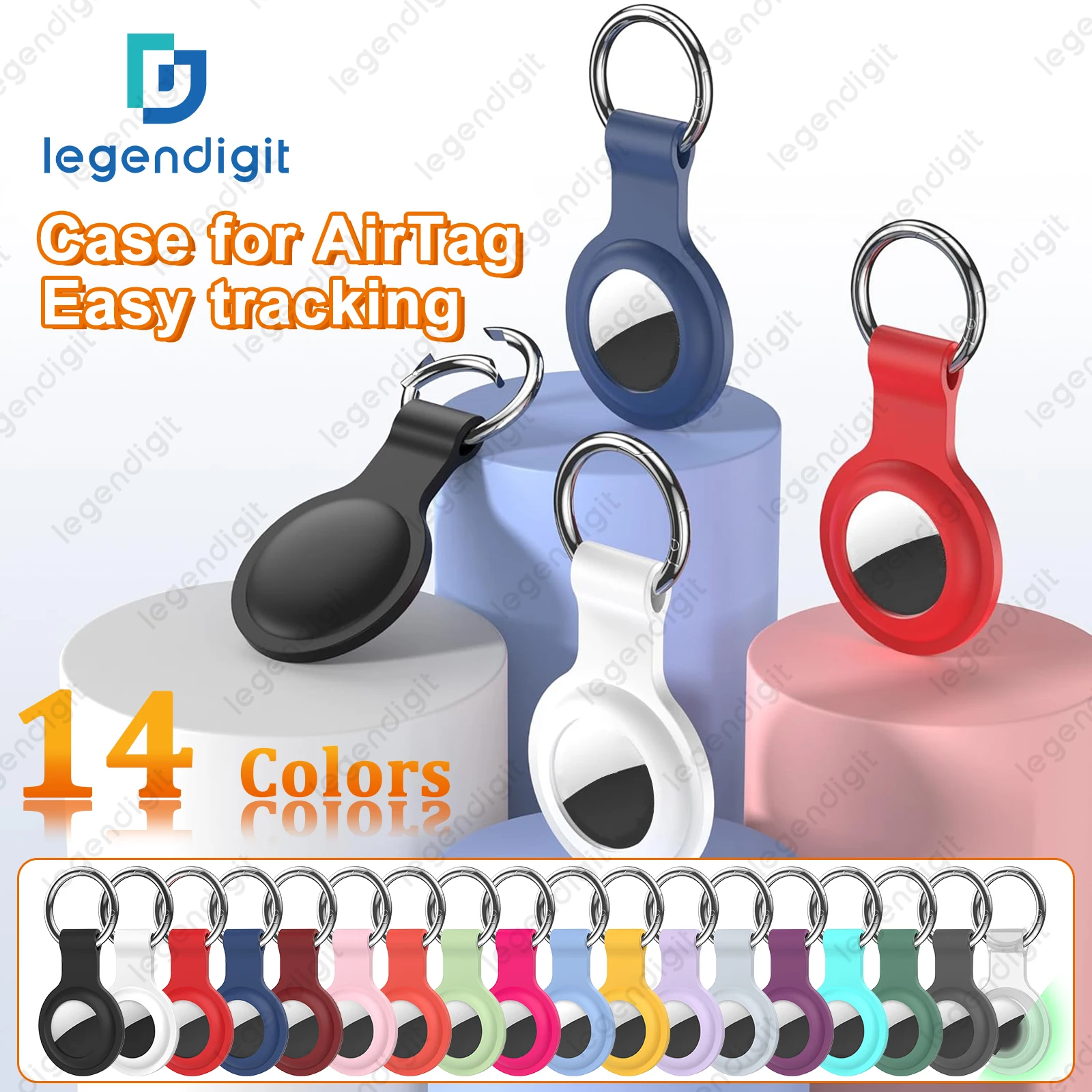 Airtag Holder Anti-Scratch Airtags Protective Key Ring for Apple Air Tag Case with Keychain Pets Luggage Item Finder Tracker