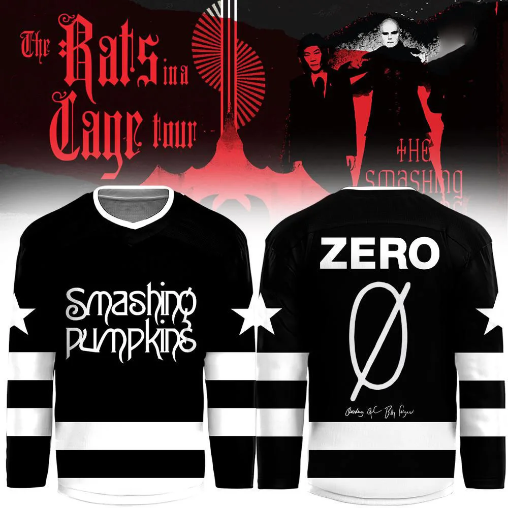 The Smashing Pumpkins Hockey Jersey V-neck Long Sleeve Casual T-shirt Unisex Streetwear Graphic 3D Full Print Tshirts Casual Tee