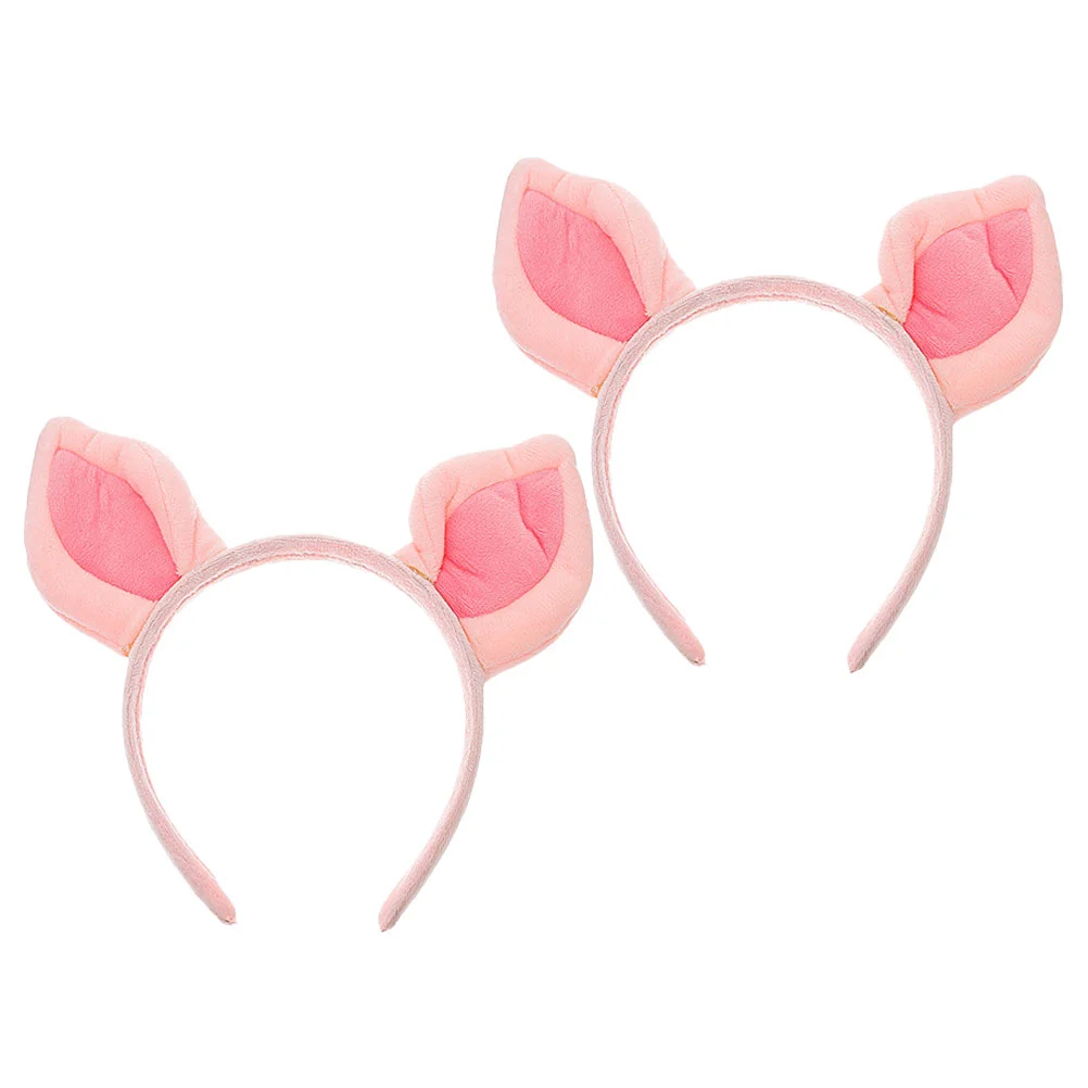 

2 Pcs Pink Pig Ears Headband Party Headbands for Adults Headpiece Women Girls 12-18 Animal Cosplay