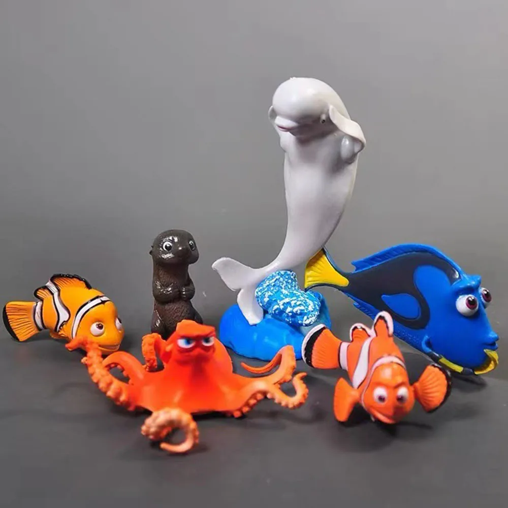 6 Pcs/Set Disney Anime Finding Nemo Dory 3-11CM PVC Action Figure Toys Mini Model Collection Ornament Doll For Kids Xmas Gifts