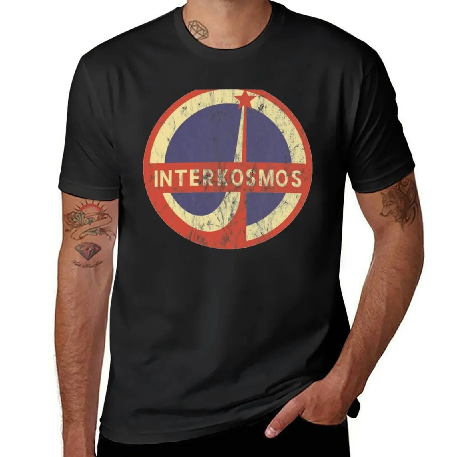 Interkosmos Russian Space Program Logo T-Shirt plus size clothes vintage graphics shirts graphic tee men