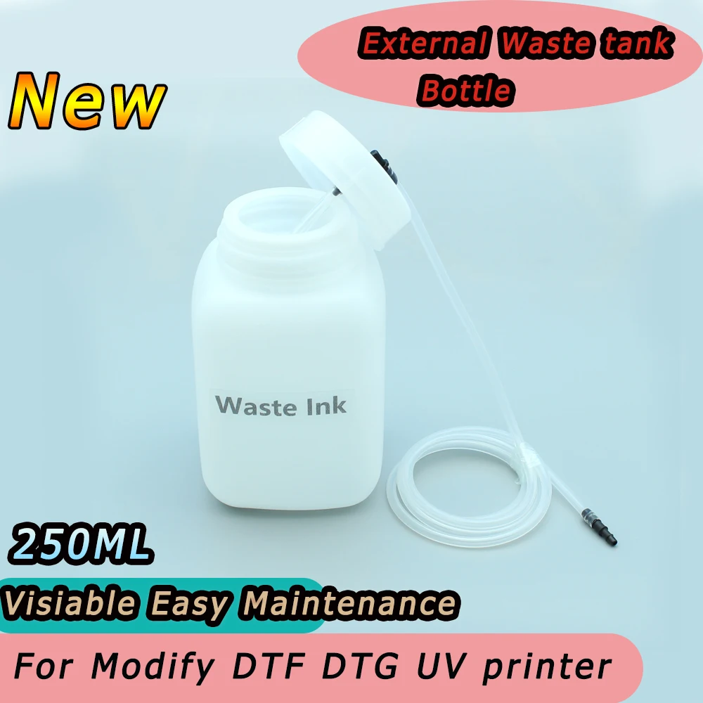 

External Waste Ink Bottle Container For DTF DTG UV Modification Easy Maintanance With Tube For L18050 L8050 L1800 ET 8550