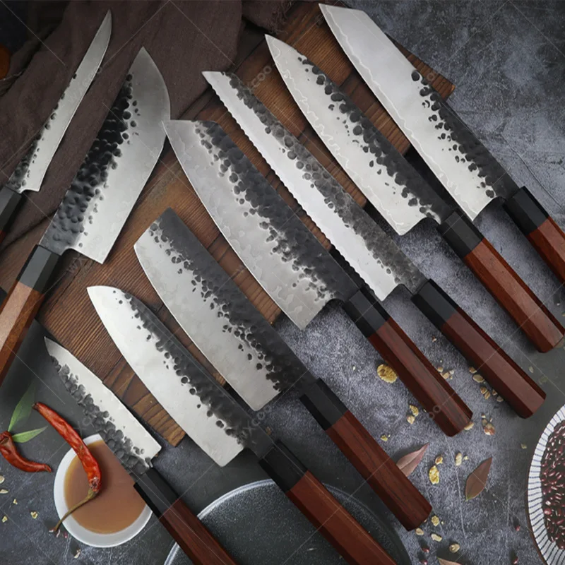 

Forged Japaneses KItchen Knife Set 9cr18 High Carbon Stainless Steel Chef Knife Santoku Knife Premium Wood Handle Kitchen Knives