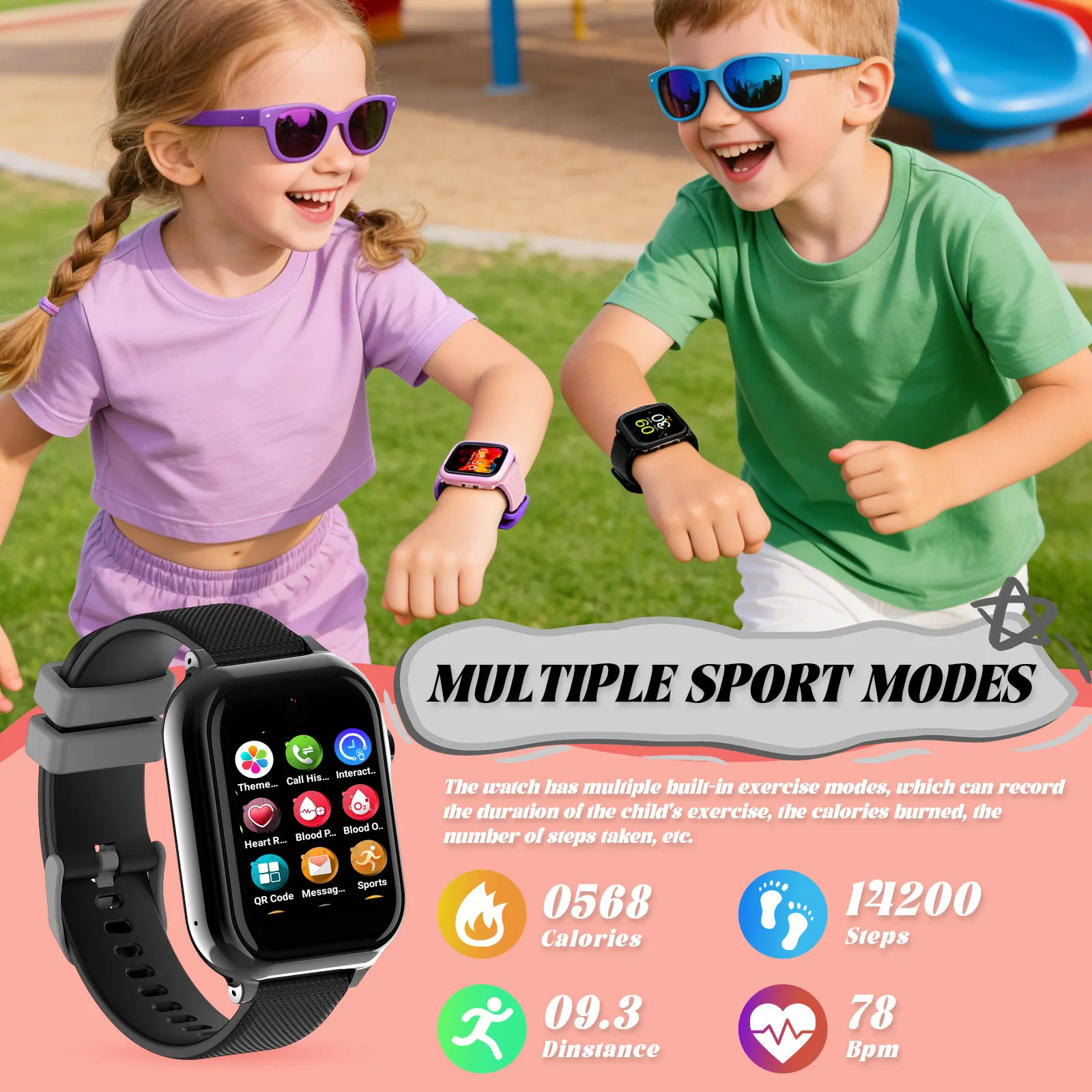 

Детские смарт-часы 4G с вращающейся камерой, GPS-позиционированием в реальном времени, водонепроницаемостью IPX7, приложением KT38