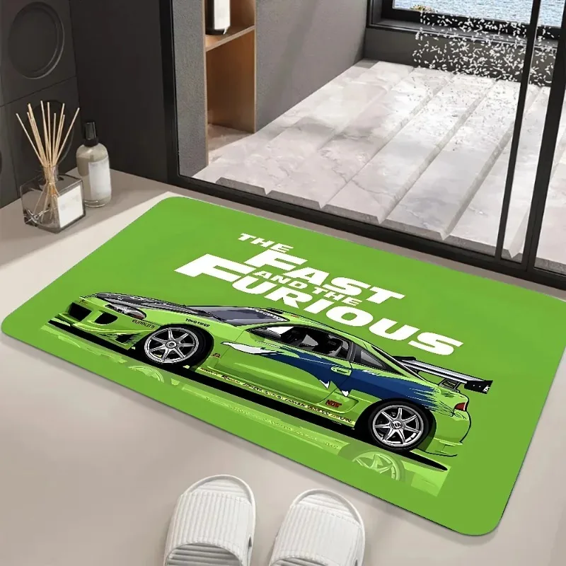 JDM Car Floor Mat Graphic Printed Flannel Doormats for Bathroom Kitchen Entrance Carpet Floor Mat Home Decor