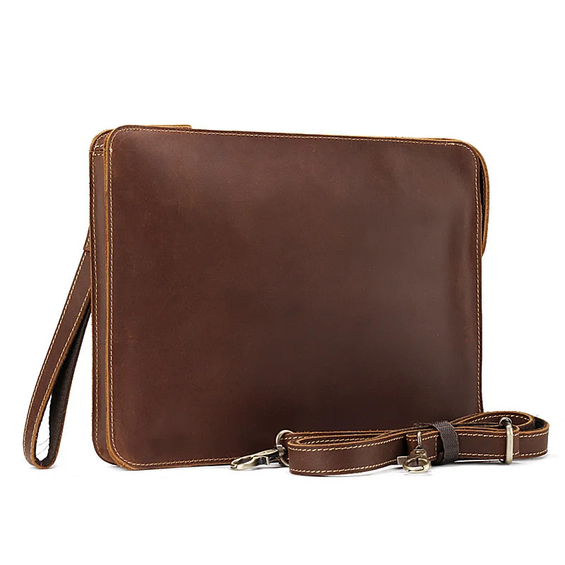 

Luxury Genuine Leather Men's Shoulder Bag Business 13'' Laptop Man Office Messenger Crossbody IPAD s For Male