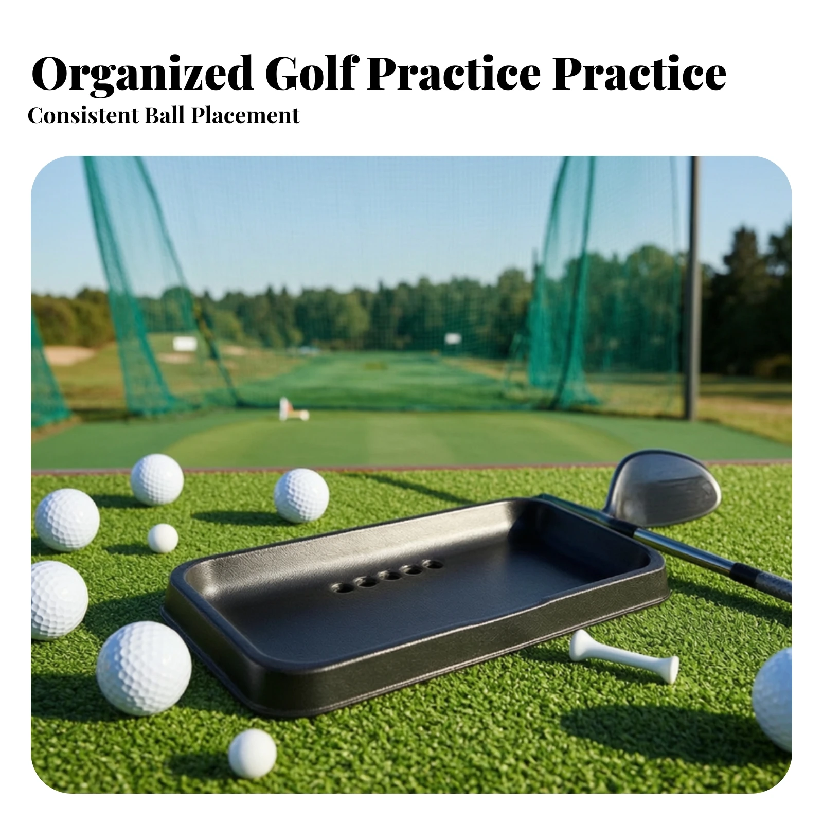 Golf Ball Tray with Drainage Holes Heavy-Duty Golf Ball Tray High Impact Non Slip for Golfers