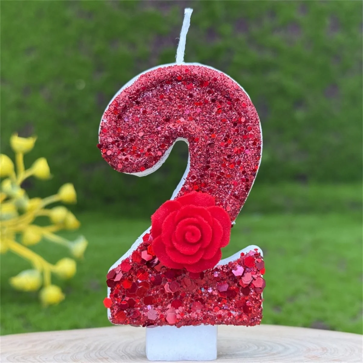 1PCS Red Romantic Rose Digital Candle Birthday Cake Decoration 0-9 Number Candle Valentine's Day Party Accompaniment Gift