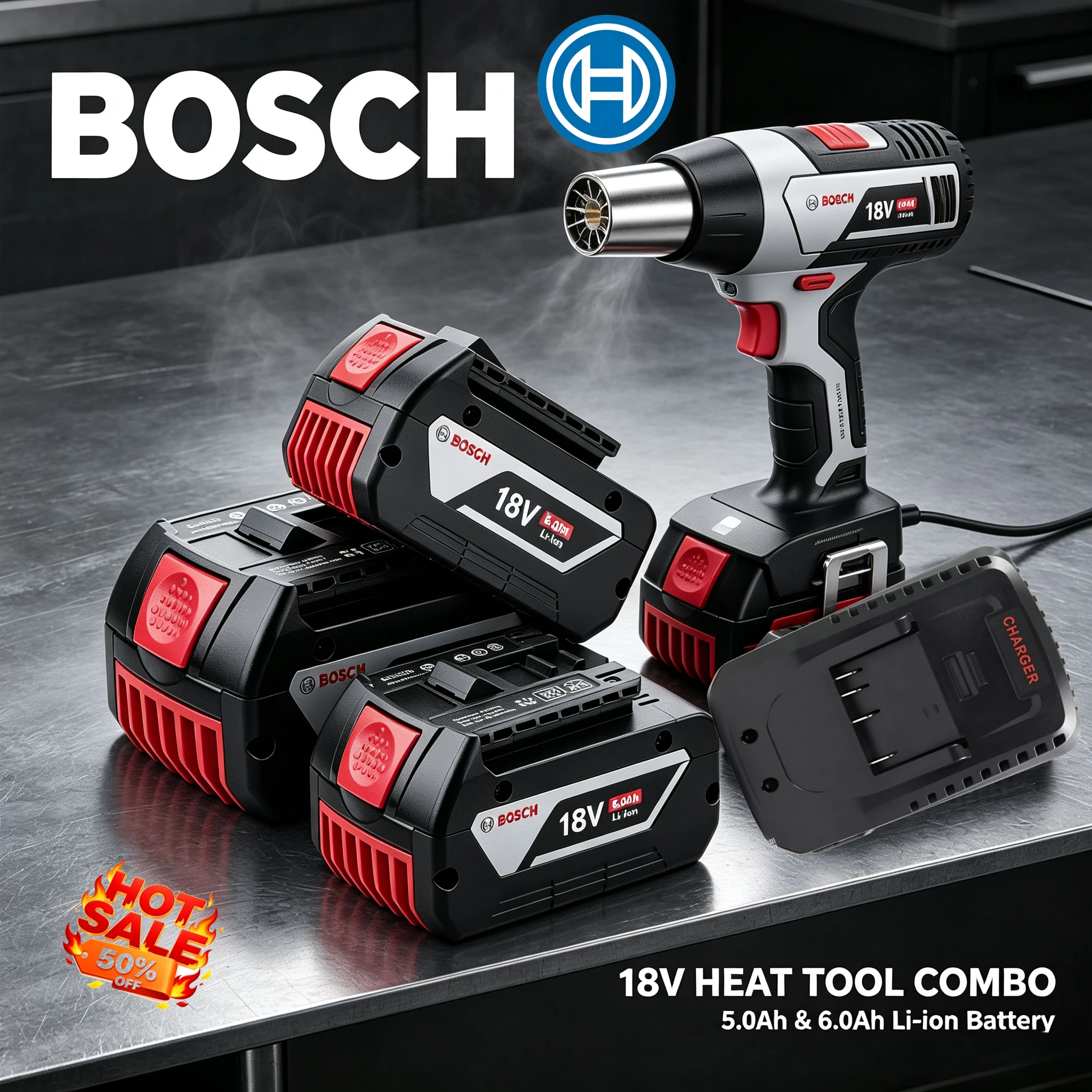

OriginalBosch 18V 6.0Ah High Speed Charge Li-ion Replacement Battery For BAT609 BAT622 GSR18V-LI Cordless Electric Tool