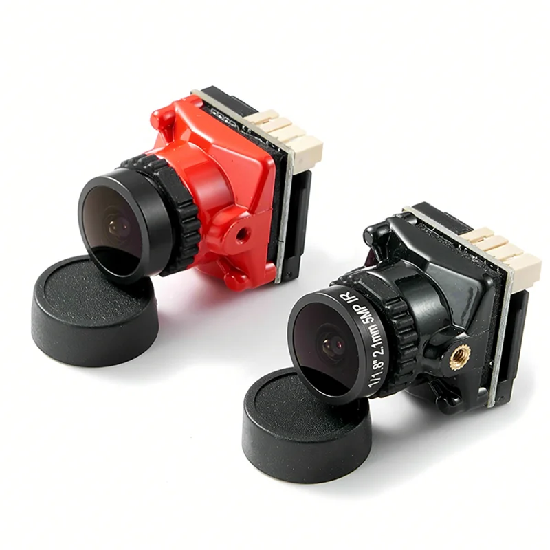 JABS-1/1.8 1800TVL FPV Mini-Kamera 2,1 mm Objektiv, 5V-40V Netzteil, PAL/NTSC-Ausgang, interne OSD einstellbar für RC-Drohne rot