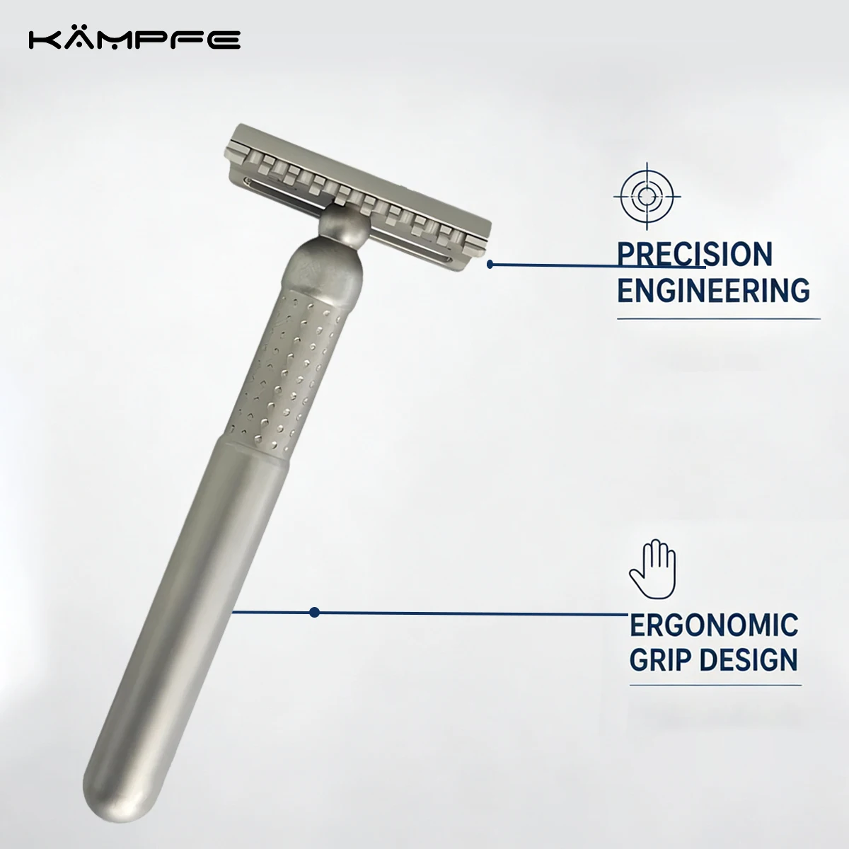 KAMPFE Titanium Alloy Double Comb Safety Razor CNC Machined Double Edge Manual Shaver Wet Shaving Razor for Men
