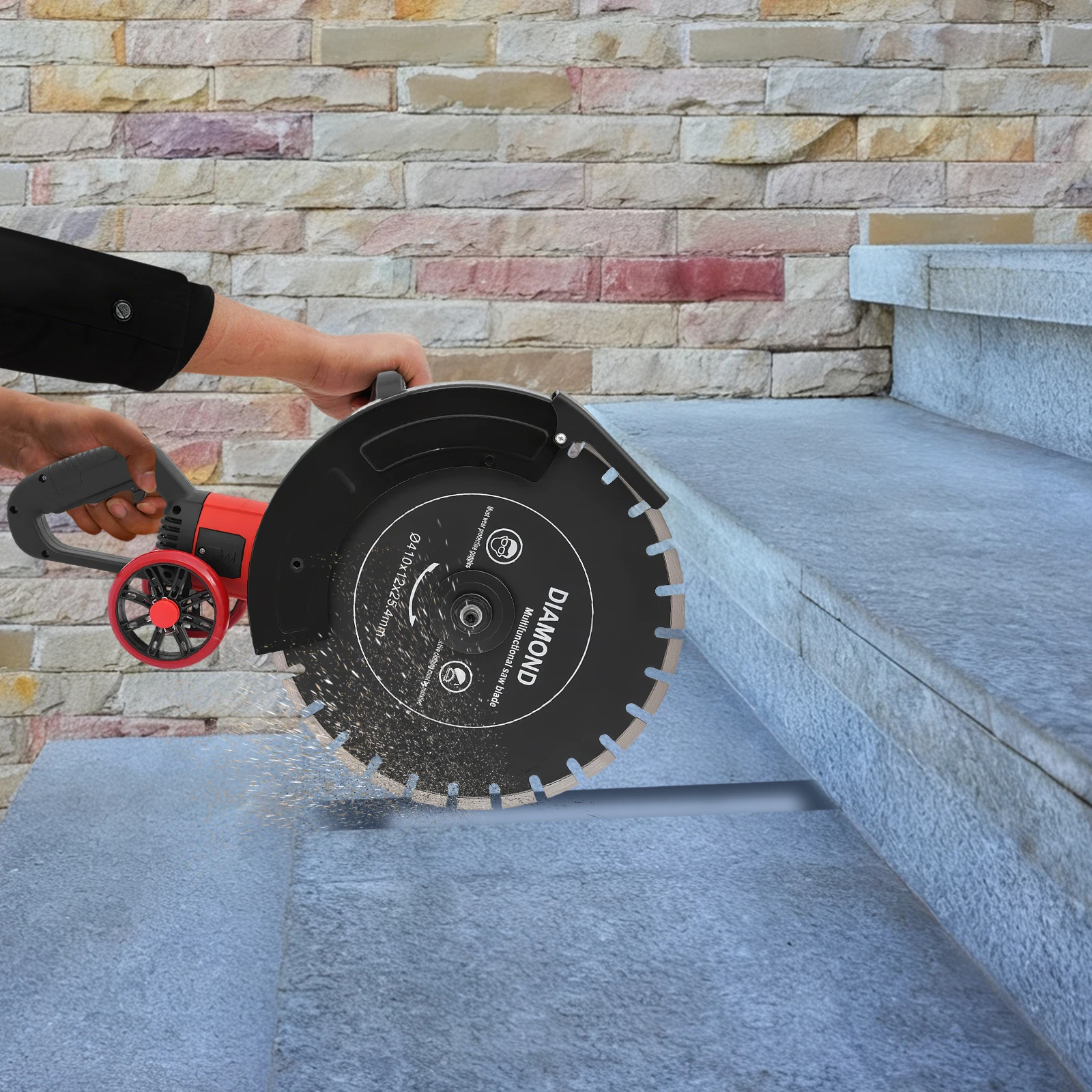 4000W 전기 콘크리트 톱 원형 톱 다이아몬드 블레이드 롤링 풀리 165mm 절단 깊이