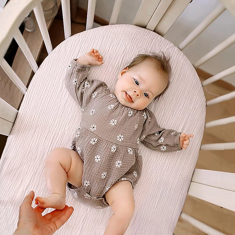 2 قطعة الوليد تغيير غطاء مراتب مضاد للماء عالي الجودة المجهزة السرير ورقة الشاش القطن تنفس سرير المجهزة ملاءات مهد غطاء مرتبة الصلبة #4